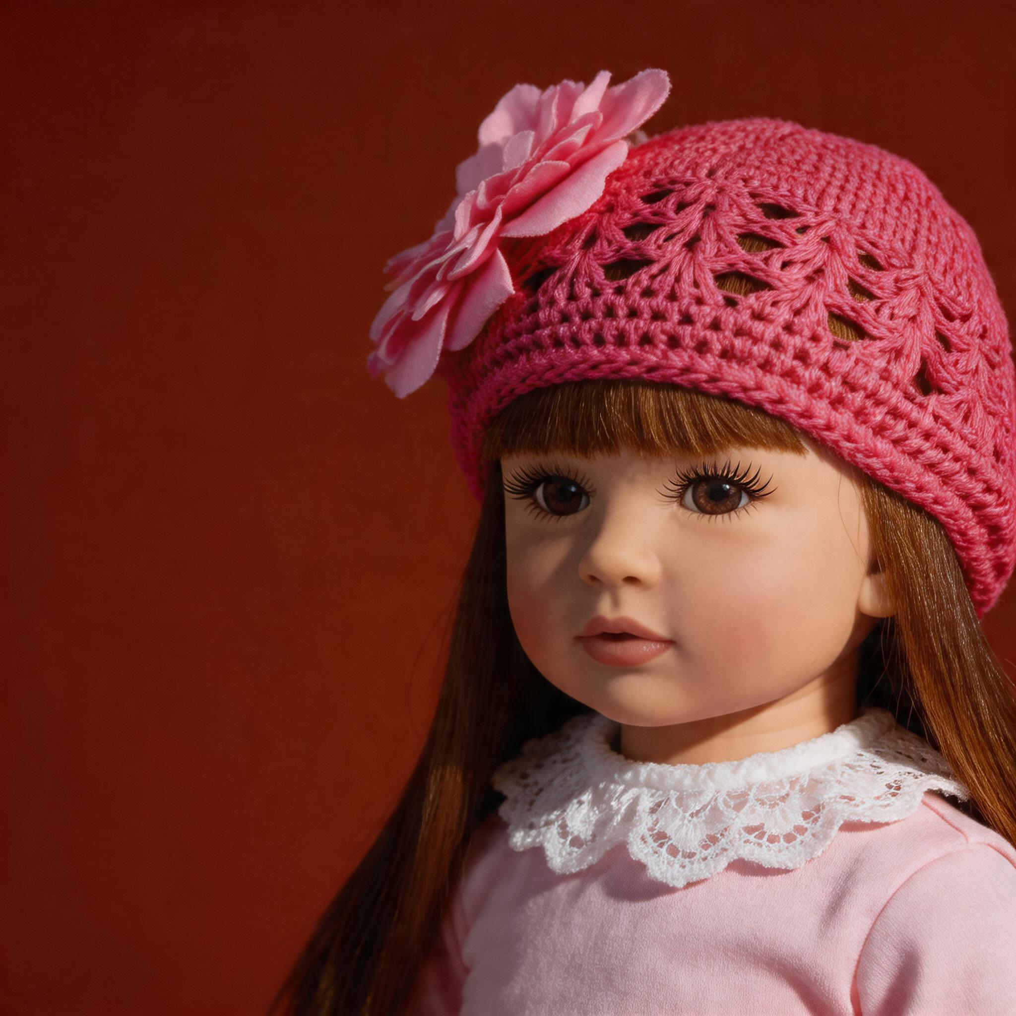 22-Inch (55 cm) Reborn Doll — Featuring Beautiful Large Eyes, a Pink Dress, and a Matching Hat. An Ideal Companion Doll, Perfect for Holiday or Birthday Gifts.