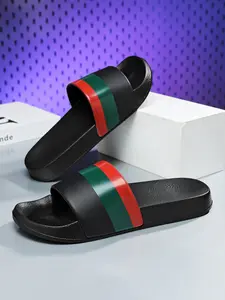 Unisex Non-Slip Color Block Flip Flops, Comfortable Summer Outdoor Sandals for Beach, Large Size Casual Thongs for Couples