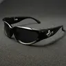 Men's Fashion Glasses with Rhinestone Cross Decoration, PC Shatter-Resistant Lenses, Sporty Casual Street Style, Vintage Flat Top Sunglasses, Streetwear Sunglasses