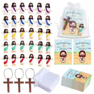 20 Piece Mini Jesus Figure Set, Holiday Jesus Love Christ Toy, Hidden and Seek Sunday School Religious Party Gift, Easter Egg Present, Religious Home Decor (color Random)