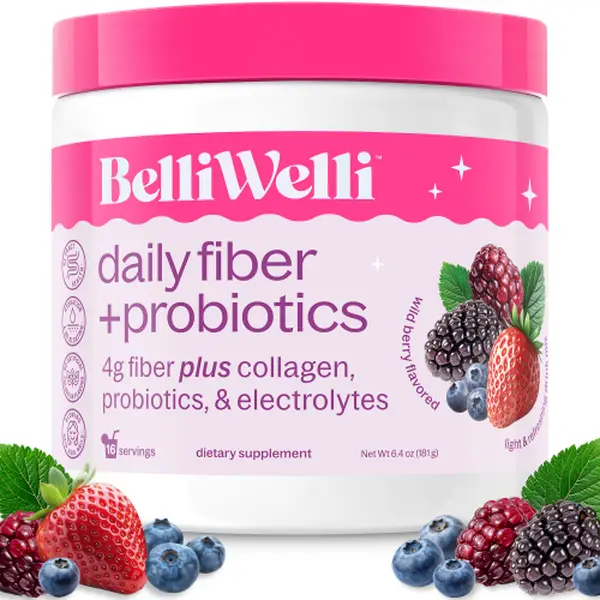 BelliWelli Daily Fiber + Probiotics + Collagen - Wild Berry