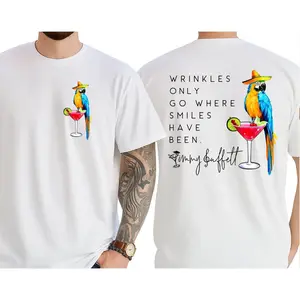 Wrinkles Only Go Where Smiles Have Been TShirt, Palm Tree Jimmy Buffett Memorial Both Sides, Jimmy Buffett Sweatshirt Hoodie