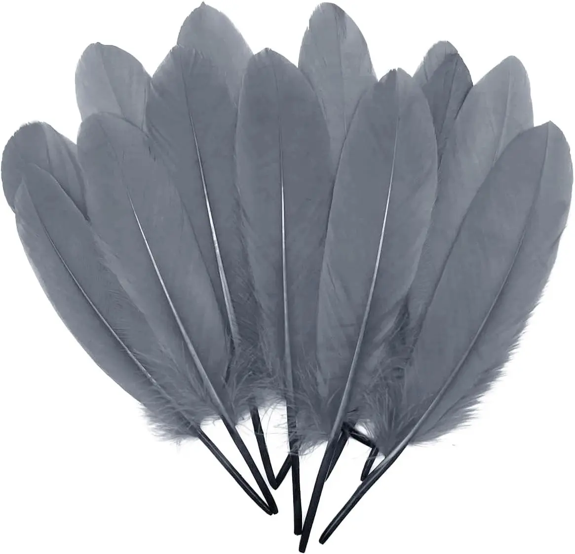 100PCS 6-8 Inch Gray Goose Feathers for DIY Crafts Cosplay Clothing Accessories Dream Catchers Wedding Party Decorations