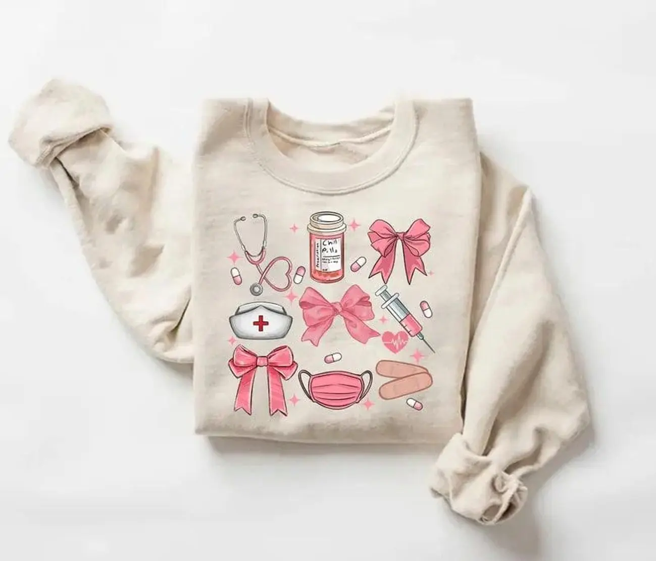 Nurse Coquette Bow Sweatshirt, Retro Nurse Life Sweatshirt, Registered Nurse RN Crewneck, Future Nurse Student Apparel, Nursing School Graduation Shirt, Nurses Week Appreciation Gift for Women, Cute Trendy Medical Worker Aesthetic Top