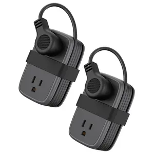 2 Pack Power Strip with USB Ports, 4 Outlets 3 USB Ports, NTONPOWER Small Power Strip with 4ft Short Extension Cord Retractable, Compact Size for Travel, Home Office, Hotel, Black
