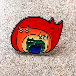 Rainbow Nesting Cats Enamel Pin