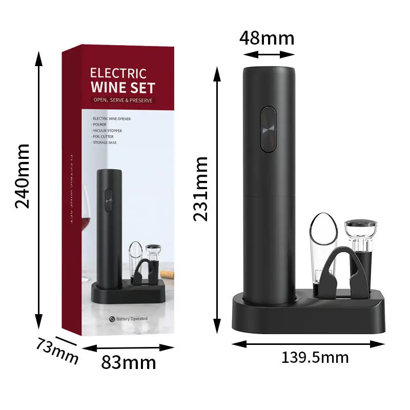 Automatic Electric Wine Bottle Opener, Stainless Steel Corkscrew for Kitchen, Bar Use