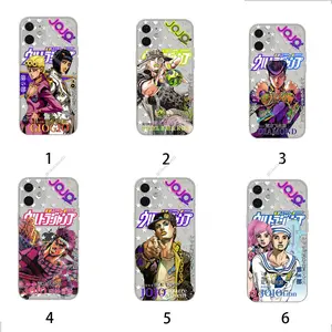 JOJO's Bizarre Adventure Transparent Phone Case - Anime Manga Collage Design with Star Details, Multiple Characters Collection for JOJO Fans” For iPhone17promax 16 15 14 13 12 11 Pro Max  Anti-Fall Airabag Back
