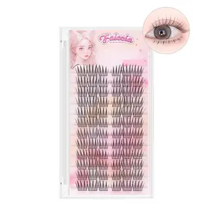 Glue-in type 72-cluster Korean-style false eyelashes, C curl, 12mm, natural realistic, reusable, distinct individual lashes, idol-style, easy for beginners, suitable for daily commuting, Eyelash Extensions