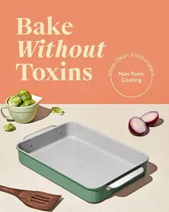 Non-Stick Ceramic 9”x13” Rectangle Baking Pan – PTFE & PFOA Free, Durable & Non-Toxic, Perfect for Brownies, Lasagna & More – Perracotta