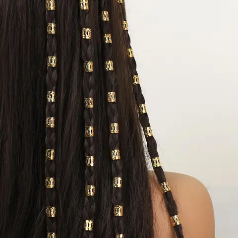 Hollow Out Design Braid Alloy Hair Rings Fashionable Elegance Hair Accessories for Women & Girls Trendy All-match & Exquisite Hair Accessories for Daily Wear, Complements Outfits, Versatile Hair Decor