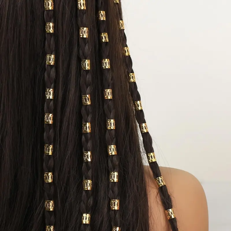 Hollow Out Design Braid Alloy Hair Rings Fashionable Elegance Hair Accessories for Women & Girls Trendy All-match & Exquisite Hair Accessories for Daily Wear, Complements Outfits, Versatile Hair Decor