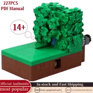 227pcs Moc Jungle Hand Crank Train Track Model, DIY Building Blocks Puzzle Toy, Kids Educational Party Gift, Birthday Christmas Present