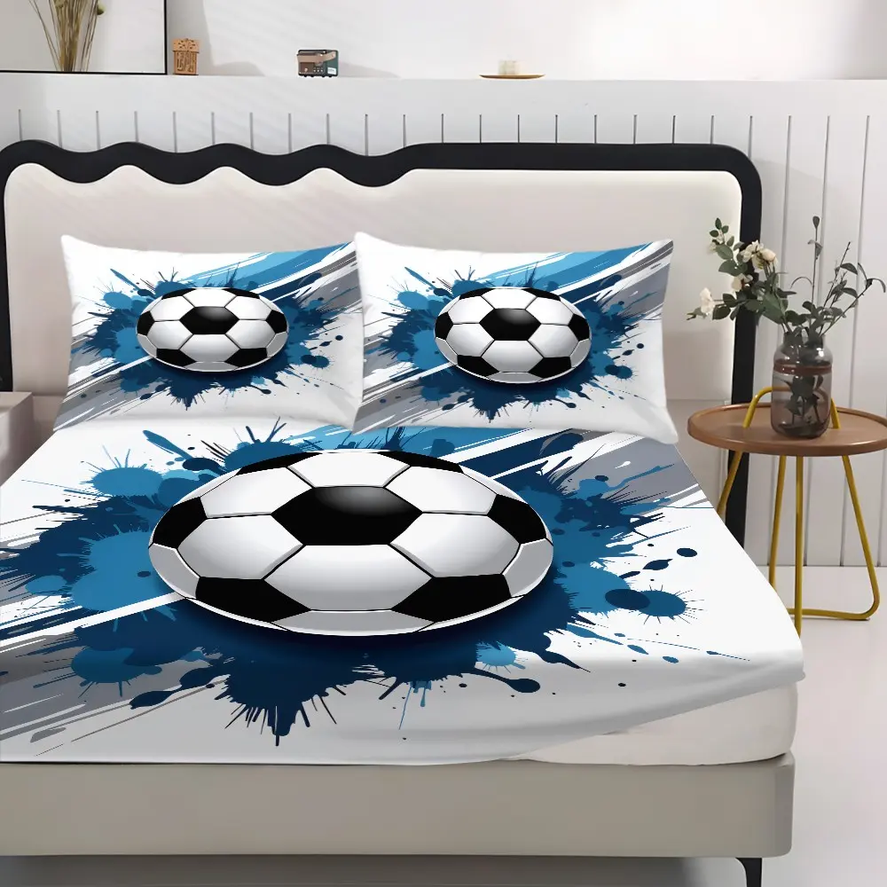 Bed Sheet Set (1 Fitted Sheet + 2 Pillowcases), Modern Style, Comfortable and Aesthetic, Suitable for Dorms and Hotels, All Seasons, Bedding Supplies, Bedsheet Set