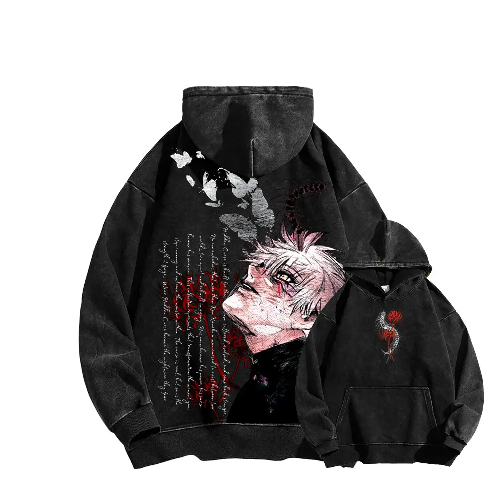 Tokyo Ghoul Casual Washed T-Shirt, Sweatshirt, Hoodie Vintage Anime Streetwear Graphic Tee, Gift For Fan Anime