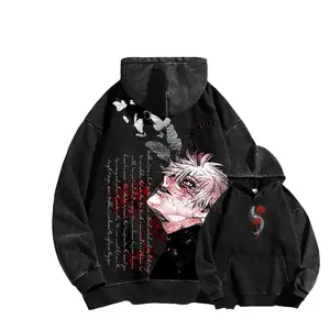 Tokyo Ghoul Casual Washed T-Shirt, Sweatshirt, Hoodie Vintage Anime Streetwear Graphic Tee, Gift For Fan Anime