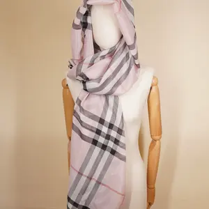 Pre-owned BURBERRY Canvas Bag Accessories BURBERY Check wool and silk scarf