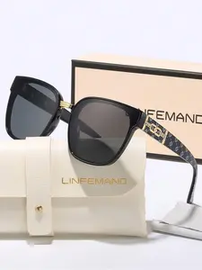 Unisex Vintage Cat Eye Frame Fashionable Sunglasses, Classic Shades, Trendy Casual Tinted Lenses Sunglasses for Everyday Use, Fashion Accessories for Outdoor Activities, Sleek Rectangular Sunglasses, Trendy Beach Eyewear