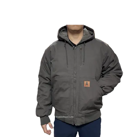 Loose Fit Quilted Flannel Lined Workwear Waterproof Active Jacket Hooded Work Coat Cotton Menswear