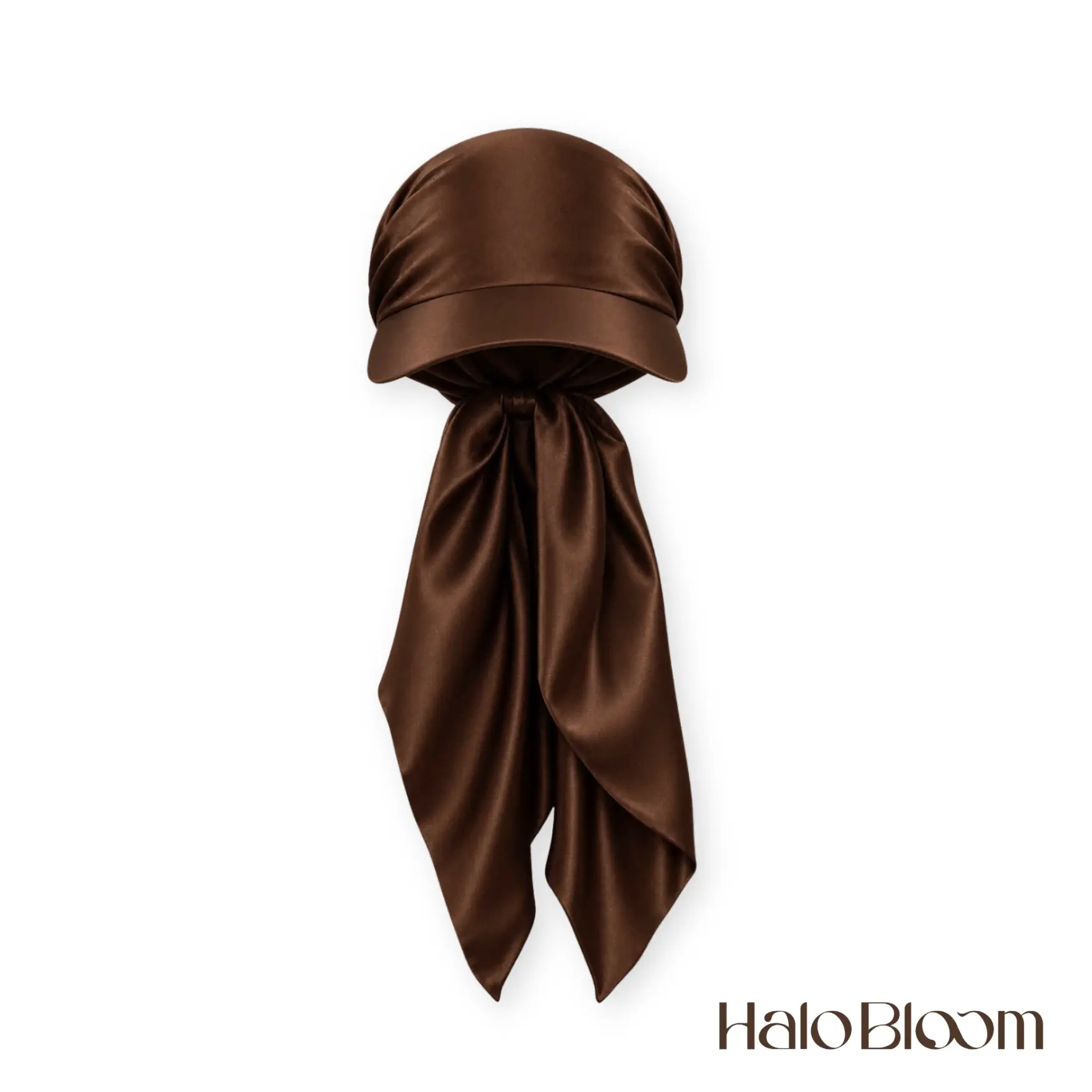 HaloBloom Satin Scalp Cap Brown Protection Headwrap  One Size for Sun Protection and Hair Follicle Health