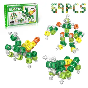 iLacven Creative Stackable Interlocking Building Blocks Set - Educational Retro Robot Model Kit, All-Age Skill-Building Relaxing DIY Toy