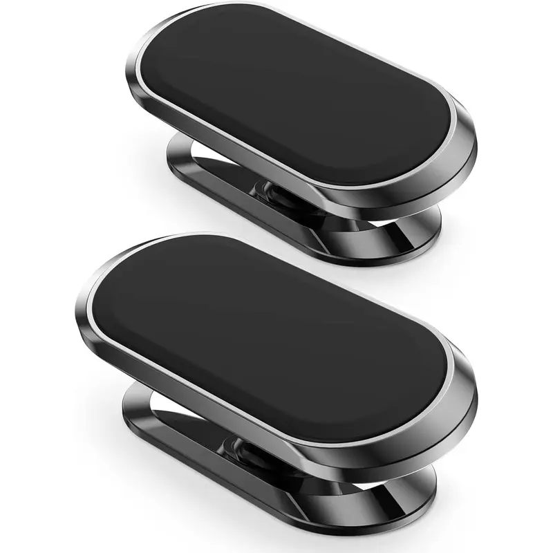2-Pack Metal Magnetic Car Phone Holder - 360-Degree Rotation Automotive Accessory, Universal Car Mount Smartphone Stand, Auto Interior Gadget Compatible with All Cell Phones, Automotive Phone Holder