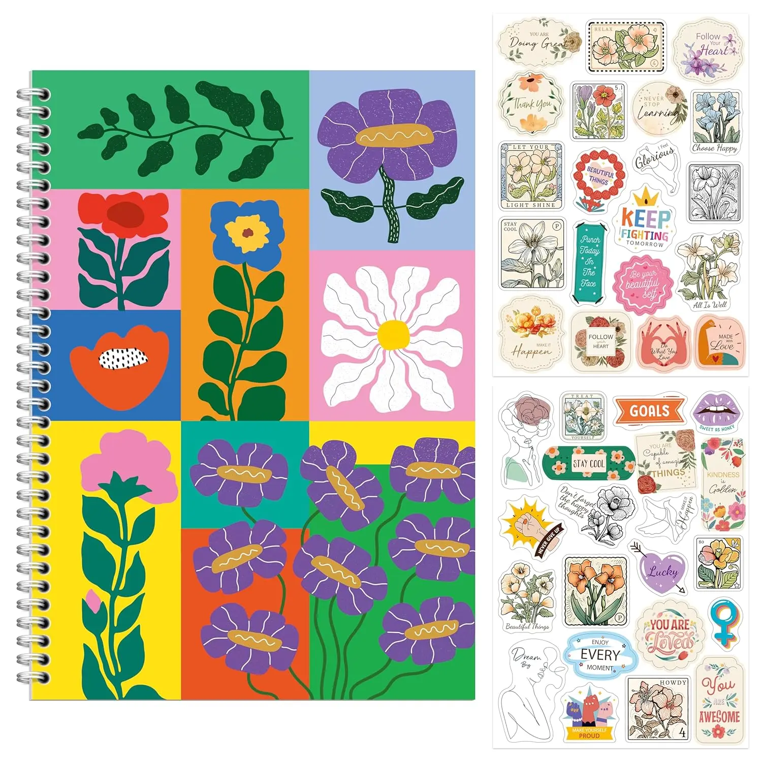 Hebayy  Sticker Storage Pad, B5 Size Stickers Collecting Album, 80 Pages With 2 Sheets Stickers, Sticker Collection Book Blank Release Paper Sticker Saver Keeper Holder for , Adults