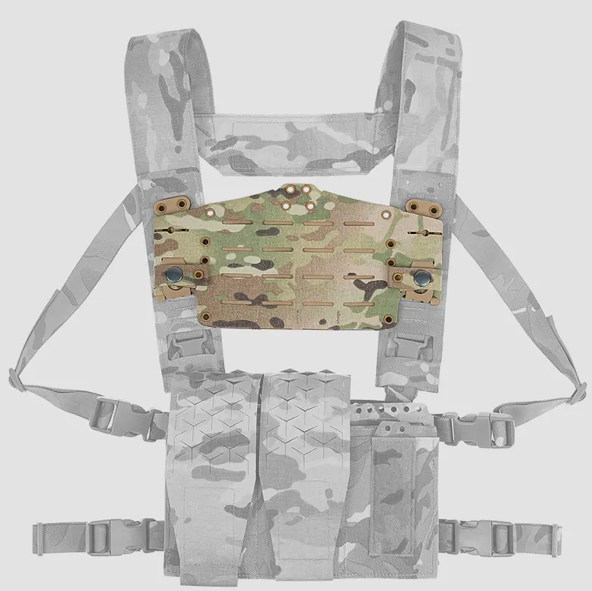 Modular Outdoor Chest Rig Panel Adjustable Utility Vest Gear Carrier Multicam Style Hiking Camping Travel Equipment