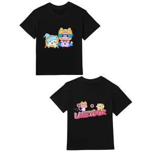 Lankybox Teen's T-Shirts Round Neck Short Sleeve Shirts Gifts For Boys & Girls Spring & Summer Gifts For Anime Fans