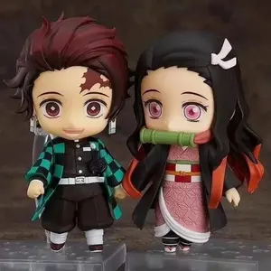 Hot Selling 10cm Demon Slayer Q-Version Nendoroid Action Figure Model Kamado Tanjirou Nezuko Inosuke Zenitsu Anime Toys Gifts