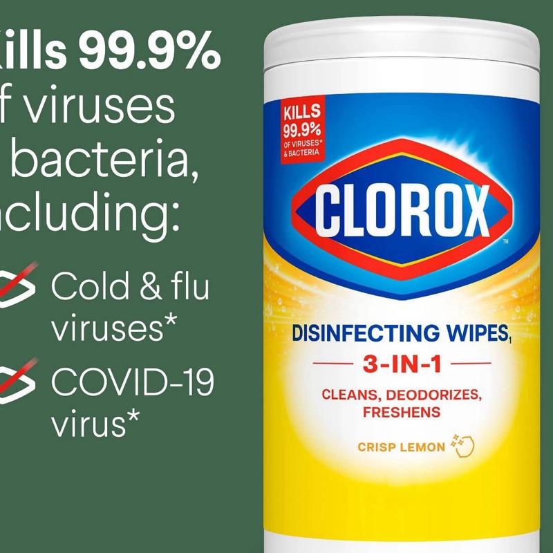 Clorox Disinfecting Wipes Value Pack 75ct 3pk Crisp Lemon & Fresh Scent Cleans Deodorizes Freshens