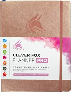Clever Fox Planner PRO – Weekly & Monthly Life Planner to Increase Productivity, Time Management and Hit Your Goals, 8.5x11″ (Rose Gold)