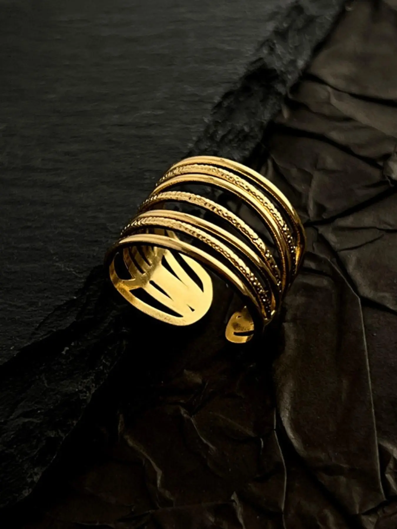 Simple Geometric Design Cuff Ring, Stainless Steel Fashionable Jewelry for Party, Daily Clothing Decor, Trendy All-match & Exquisite Jewelry for Birthday Gift, Geometric Rings