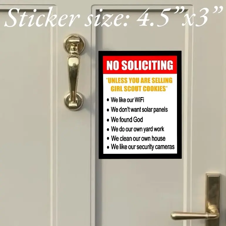 No soliciting vinyl sticker