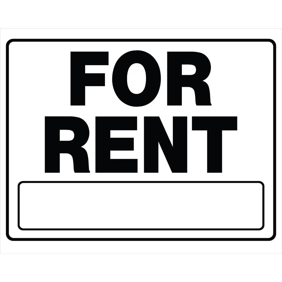 Hillman Group 840052 Rent Sign Kit, 20x24 in. Black & White Corrugated Plastic Sign with Frame, Pack of 6