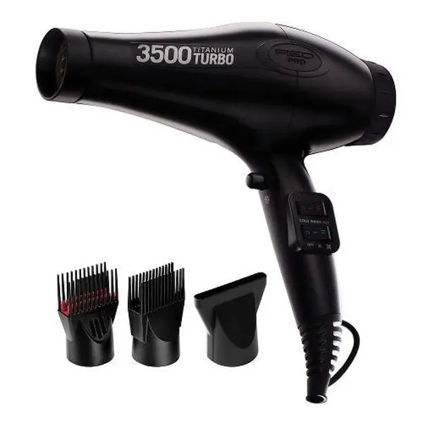 Red PRO 3500 Titanium Turbo Hair Dryer 3 Styling Attachments Red PRO 3500 Titanium Turbo Hair Dryer 3 Styling Attachments