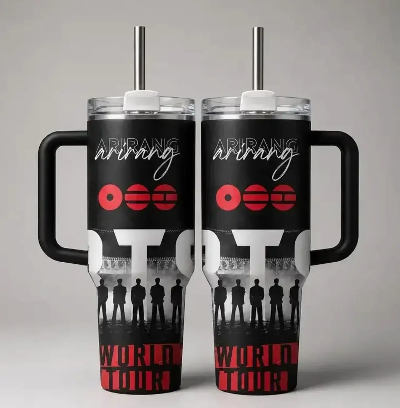 [World Tour Music Style] World Tour Inspired Tumbler 40oz 20oz With Handle, Concert Fan Artwork Stainless Steel Insulated Travel Cup, Hot & Cold Drinkware Gift For Music Lovers