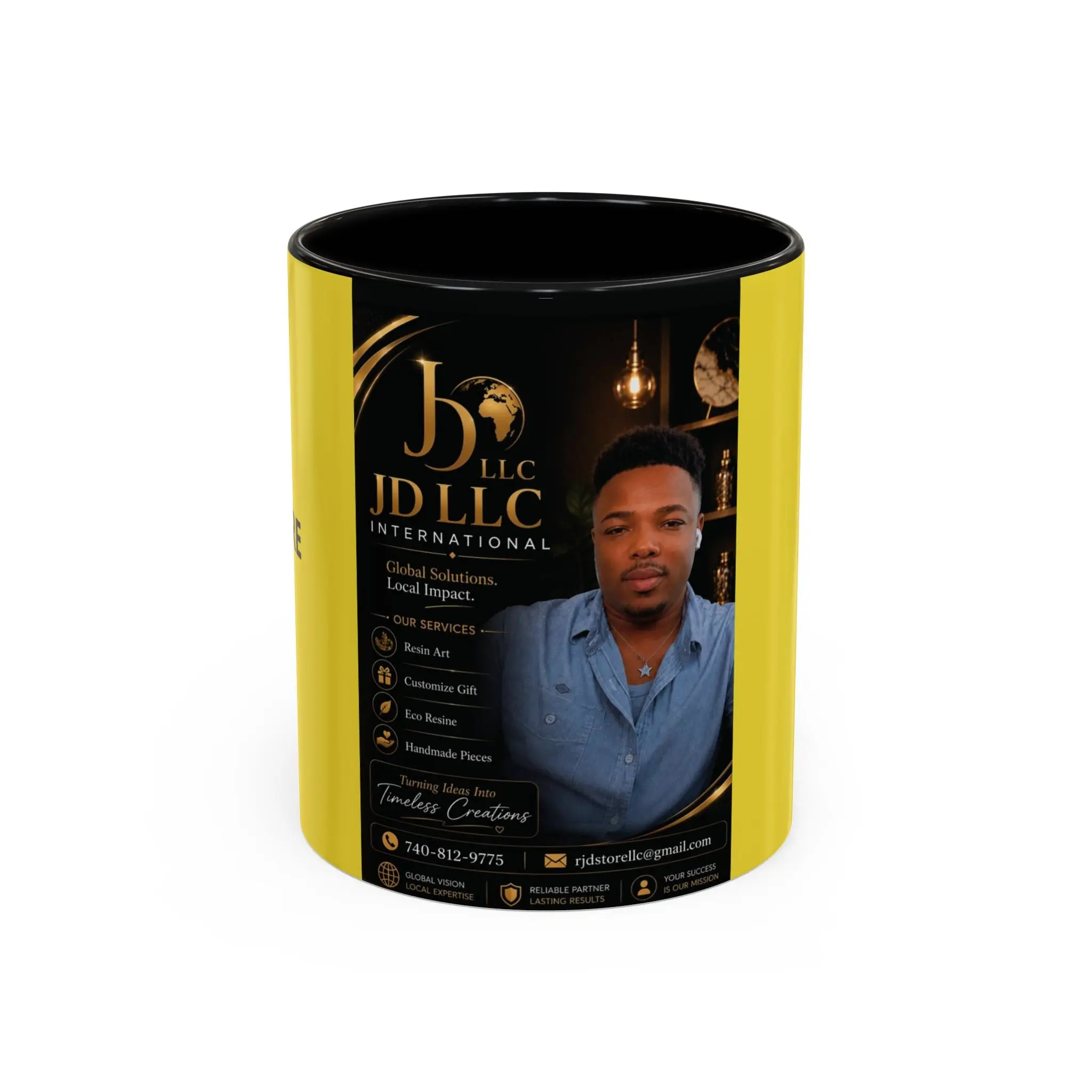Photo Logo Accent Coffee Mug — Custom Branded Promotional Mug