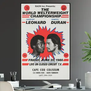 Sugar Ray Leonard Vs. Roberto Duran Undisputed Welterweight World Championship Fight Reproduction Poster Print Brawl in Montreal Boxing 315