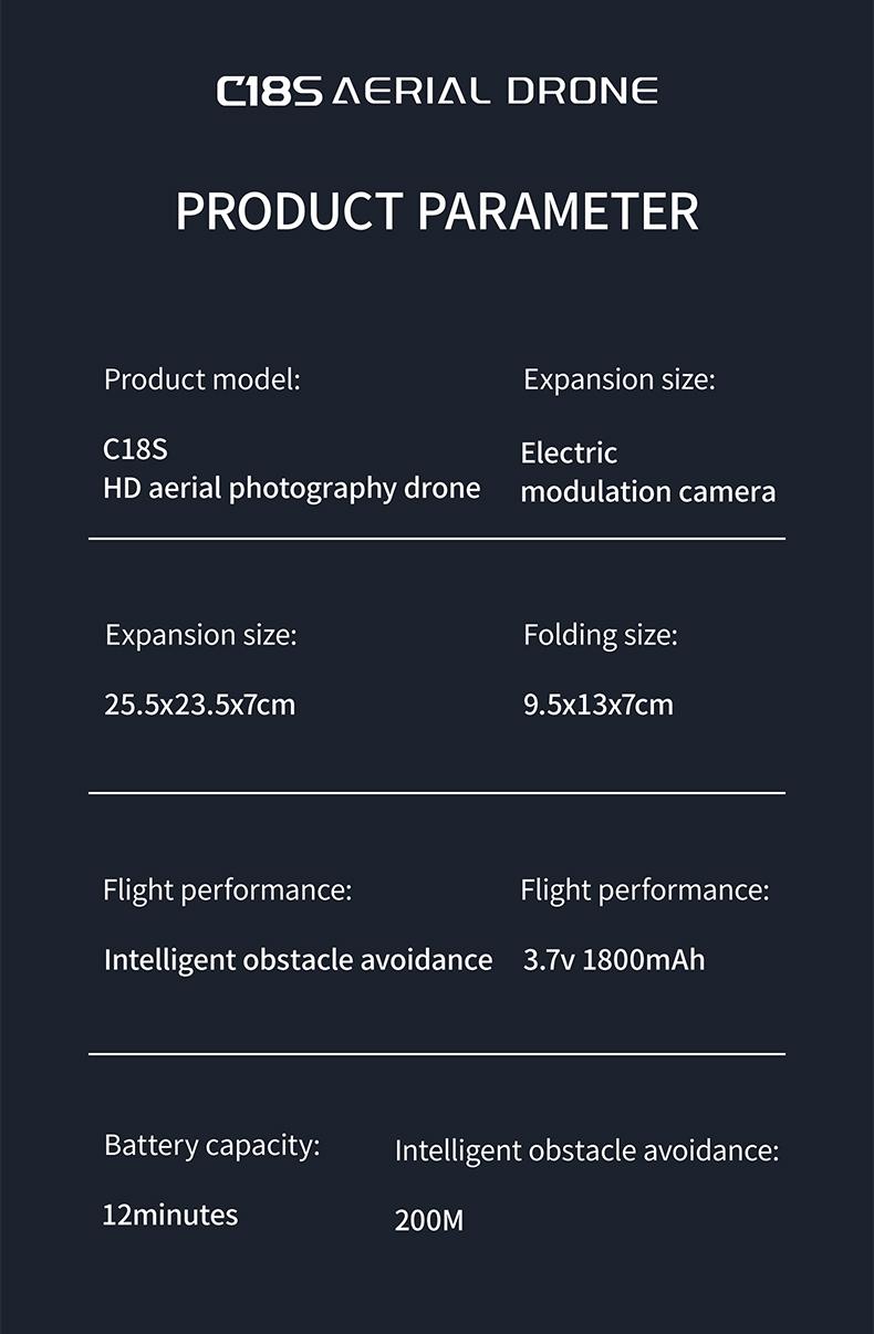 Aerial Drone C18s Pro 2026 - GPS Positioning, 4K UHD EISCamera, 5G WiFi FPV, Brushless Motors, Optical Flow Hover,Intelligent Obstacle Avoidance, Auto Return, 360° Stunt Roll,Two Batteries