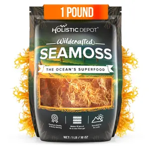 Wildcrafted Sea Moss | Up to 15 Jars of Gel | 100% Natural – Sun-Dried from St. Lucia – Makes 240+ oz of Gel | 1 lb Superfood