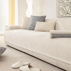 Solid Color Chenille Sofa Cover, Sofa Couch Covers, 1 Count Non-slip, Dustproof Sofa Protector, Home Decor for Living Room, Bedroom, Office, Car, Outdoor