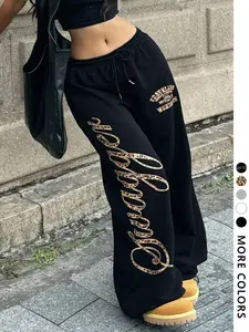Women's Street Style Leopard Print Hoodie, Casual Fitted Design for Fall & Winter, Trendy Fashion for Youthful