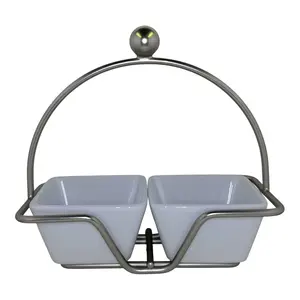 The Pampered Chef Simple Additions Square White Relish Bowls