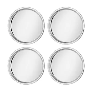 Ahimsa Stainless Steel Purposeful 9" Plates (Set of 4) for Adults, Kids, and Toddlers in Classic or Silver
