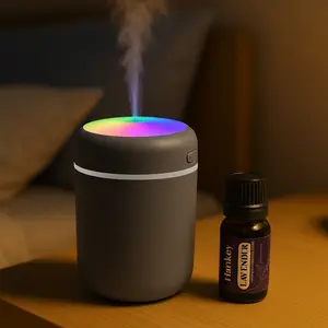 DeepRest Kit: 3-in-1 Mini Humidifier & Aroma Diffuser with Lavender Sandalwood Featuring a Soothing Night Light