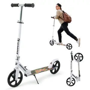 8" Big Wheel Kick Scooter for Teens & Adults - 240 LBS Heavy Duty Load, Aircraft-Grade Aluminum, ABEC-7 Precision Bearings, 9 LBS Ultra-Lightweight Foldable Commuter Scooter for Ages 8+