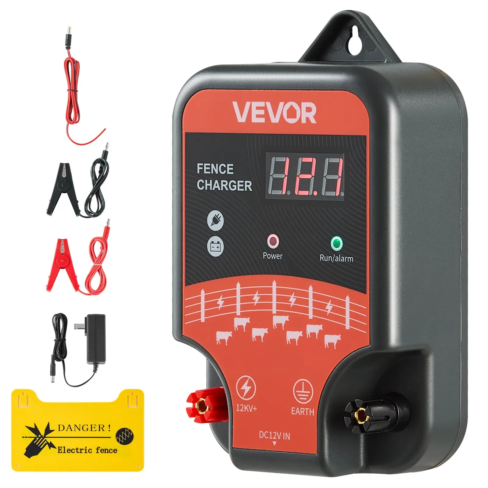 VEVOR Electric Fence Charger, 10kV 3J, AC DC Electric Fence Energizer with LED Indicator, 1.86 Miles Range, Powerful Plug-in Fences Charger, Prevents Wild Animals Intrusion for Livestock PoultrySummervibes