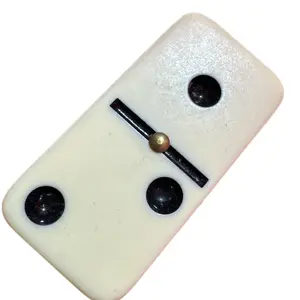 Off-White Lucky Domino Tile for Daily Carrying - Pocket Charm for Encouraging Positivity