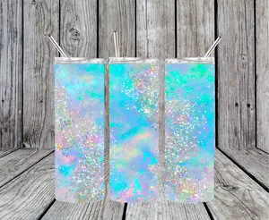 Blue Glitter Swirl Tumbler